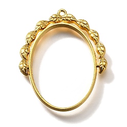 Золотой Вращающиеся подвески из сплава с открытым безелем, для diy уф смолы, эпоксидная смола, без кадмия, без никеля и без свинца, овальные с листа, золотые, 38x31.5x3.5 мм, отверстие : 1.4 мм