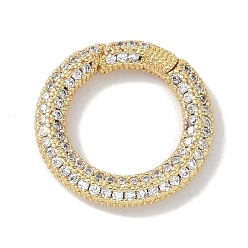 Прозрачный Стойки обшивки латунные микро проложить кубического циркония Twister застежками, без кадмия и без свинца, долговечный, прозрачные, 19.5x3 мм, отверстие : 12.5 мм