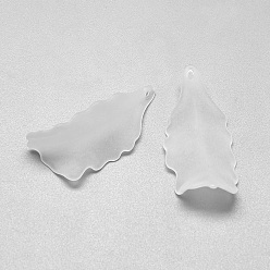 Clear Transparent Acrylic Pendants, Frosted, Clear, 34x16x1.5mm, Hole: 1.5mm, about 820pcs/500g