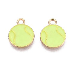 Зелено-Желтый Подвески из сплава и эмали, бейсбол прелести, золотые, зеленый желтый, 15x12x1 мм, отверстие : 1.8~2 мм