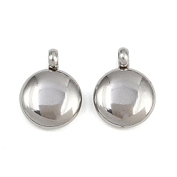 Нержавеющая Сталь Цвет 304 прелести нержавеющей стали, плоский круглый шарм, цвет нержавеющей стали, 10.5x8x2.5 мм, отверстие : 1.8 мм