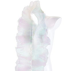 Прозрачный АВ 10 ярдов полиэстеровой плиссированной кружевной отделки, кружевная лента с рюшами для аксессуаров к одежде, ясно AB, 4-3/4 дюйм (120 мм)