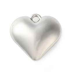 Платина Пластмассовые подвески ccb, сердце прелести, платина, 35.5x35.5x4 мм, отверстие : 3.5 мм