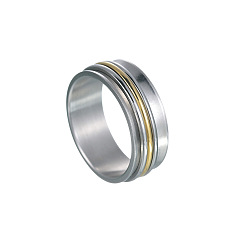 Золотой & Цвет Нержавеющей Стали 201 Вращающиеся кольца для пальцев из нержавеющей стали с широкой лентой, Кольцо-спиннер для успокоения беспокойства, медитации, золотые и нержавеющая сталь цвет, размер США 8 (18.1 мм)