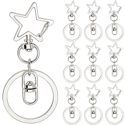 Платина 18шт. сплав поворотные застежки для брелка, звезда, платина, 66 мм
