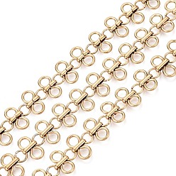 Real 18K Gold Plated 304 Stainless Steel Infinity Link Chains, Unwelded, with Spool, Ion Plating(IP), Long-Lasting Plated, Real 18K Gold Plated, 8x14x3mm, about 16.40 Feet(5m)/Roll, Link: 6x1mm