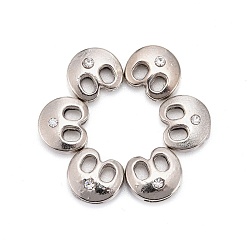 Letter B Letter Slider Beads for Watch Band Bracelet Making, Platinum Plated Alloy Crystal Rhinestone Slide Charms, Cadmium Free & Nickel Free & Lead Free, Letter.B, 11~13x9~11.5x4~5mm, Hole: 7.5~8x1mm