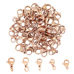Stainless Steel Color 50Pcs 5 Style 304 Stainless Steel Lobster Claw Clasps, Stainless Steel Color, 9x6x3mm, Hole: 3.5mm