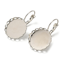 Платина Латунные серьги с застежкой-молнией своими руками, плоско-круглые, платина, лоток : 18 мм, 32x19 мм