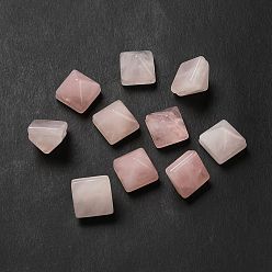 Quartz Rose Naturel a augmenté perles de quartz, perle pyramidale à facettes, 9x10x10mm, Trou: 1.2mm
