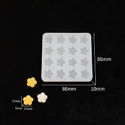Flower DIY Silicone Molds, Resin Casting Molds, For UV Resin, Epoxy Resin Jewelry Making, White, Flower, 86x86x10mm