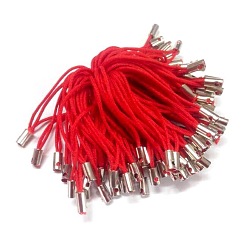 Red Mobile Phone Strap, Colorful DIY Cell Phone Straps, Nylon Cord Loop with Alloy Ends, Red, 50~60mm