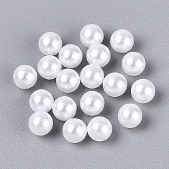 Белый ABS имитация жемчужные бусины акриловые, без отверстия , круглые, белые, 4.5 мм, Около 10000 шт / 500 г