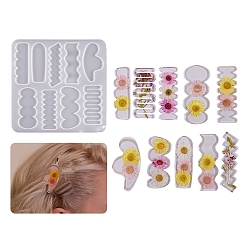 Белый Силиконовые формы для кабошонов нестандартной формы своими руками, формы для литья смолы, для уф-смолы, изготовление аксессуаров для волос из эпоксидной смолы, белые, 137x135x3 мм