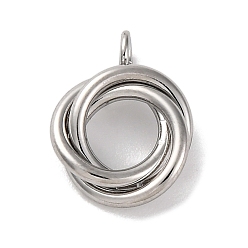 Платина Ионное покрытие (ip) латунные подвески, без кадмия, без никеля и без свинца, круглые подвески, платина, 12.5x10x10 мм, отверстие : 2.5 мм
