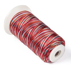 Red Segment Dyed Round Polyester Sewing Thread, for Hand & Machine Sewing, Tassel Embroidery, Red, 3-Ply 0.2mm, about 1000m/roll