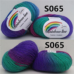 Dunkel schieferblau Wollstrickgarn, Segment gefärbt, Häkelgarn, für DIY-Mütze, Schal, Umhang, dunkel schieferblau, 2 mm, ca. 196.85 Yards (180 m)/Knüll