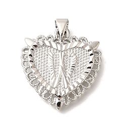 Letter W Стойки обшивки латунные подвески, без кадмия и без свинца, сердце с подвесками в виде буквы az, Буква W, 24x22x3 мм, отверстие : 5x3.5 мм