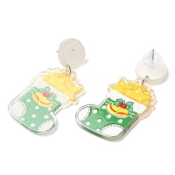 Christmas Socking Рождественские женские серьги-гвоздики из акрила со булавкой из нержавеющей стали 304, рождественские носки, 56x27 мм