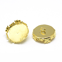 Золотой Железная бусина, для подвесных планок, плоско-круглые, золотые, лоток : 15 мм, 16x7~8 мм, отверстие : 2 мм