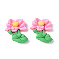 July Lotus Undurchsichtigen Cabochons, Blume, Juli Lotus, 31.5x25.5x8 mm