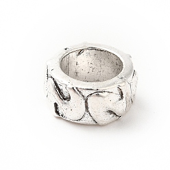 Antique Silver Tibetan Style Alloy European Beads, Large Hole Beads, Column, Antique Silver, 9.5x4.5mm, Hole: 6.2mm, about 505pcs/500g