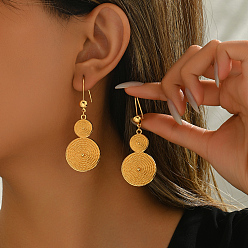 Золотой Плоские круглые серьги-кольца из сплава, золотые, 64x24 мм