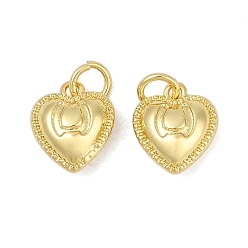 Настоящее золото 18K Латунные подвески, сердце прелести, с целью перехода в кольце, без кадмия и без свинца, стойки покрытие, долговечный, реальный 18 k позолоченный, 11x10x4.5 мм, отверстие : 3.2 мм