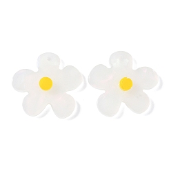 Белый Непрозрачные акриловые подвески, цветок, белые, 21x23x4.5 мм, отверстие : 1.2 мм