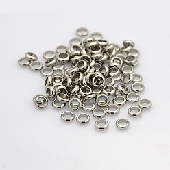 Stainless Steel Color Ring 304 Stainless Steel Spacer Beads, Metal Findings for Jewelry Making Supplies, Stainless Steel Color, 6x2mm, Hole: 4mm