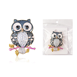Сова Металлическая магнитная игольчатая булавка, магнитный держатель ловушки, Эмаль стиле, сова, 55x39 мм