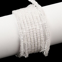 Хрусталь Природных кристаллов кварца бисер нитей, горного хрусталя, квадратный, 2x2x1~1.5 мм, отверстие : 0.5 мм, около 288 шт / нитка, 15.16''~15.35'' (38.5~39 см)