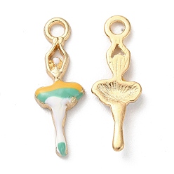 Medium Aquamarine Rack Plating Alloy Enamel Pendant, Cadmium Free & Lead Free & Nickel Free, Light Gold, Dancer Charm, Medium Aquamarine, 23x8x2.5mm, Hole: 2mm