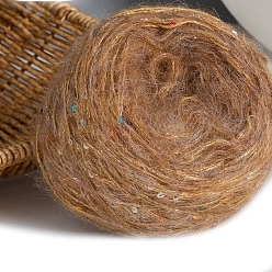 Верблюжий Пряжа мохер, длинная шерстяная пряжа с пайетками, для одежды шарфы свитера шали шапки, верблюжие, 50г/моток