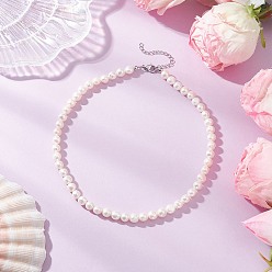 Нержавеющая Сталь Цвет Ожерелья из натурального культивированного пресноводного жемчуга с двух сторон, полированные, для женщин, кремово-белые, цвет нержавеющей стали, 15.16 дюйм (38.5 см)