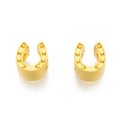 Matte Gold Color Alloy Beads Frame, Large Hole Beads, Horseshoe, Matte Gold Color, 10x9.5x7.5mm, Hole: 4.5mm