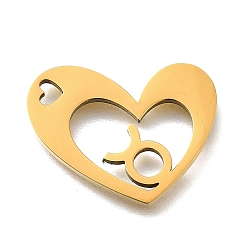 Телец 201 подвески из нержавеющей стали, лазерная резка, сердце с подвеской в виде созвездия, золотые, Телец, 17x21.5x1.5 мм, отверстие : 1.6x2.6 мм