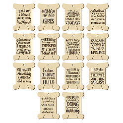 Слово 14шт 14 стиль фанерные доски для намотки ниток, для вышивания крестиком швейное ремесло, слово, 63.1x50.2x3 мм, отверстие : 4 мм, 1 шт / стиль