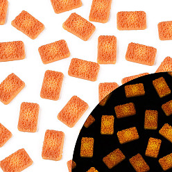 Rectangle Кабошоны из светящейся смолы печенья, светится в темноте, прямоугольные, 12x7.5~8x3.5 мм