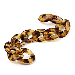 Светло-хаки Прозрачные акриловые цепочки ручной работы, витая цепь, для изготовления цепочек для сумочек, рисунок для леопарда, светлый хаки, ссылка: 23.5x16.5x4.5 mm, 39.37 дюйм (1 м) / прядь