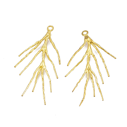 Без Покрытия Латунные подвески, без никеля , филиал, сырой (без покрытия), 39x20x1.5 мм, отверстие : 1.2 мм