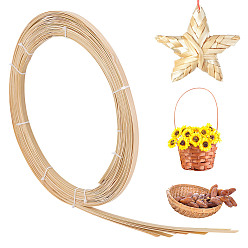 Белый Навахо Плоские полоски натурального бамбукового плетения, твердый ткацкий материал, для DIY, вязание мебели, навахо белый, 8x0.5 мм, около 3 м / шт, 10 шт / комплект