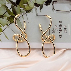 Золотой Серьги из цинкового сплава, число 8, золотые, 50x15 мм