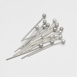 Platinum Brass Ball Head Pins, Platinum, 18mm, Pin: 0.46mm, 24 Gauge, about 10000pcs/500g