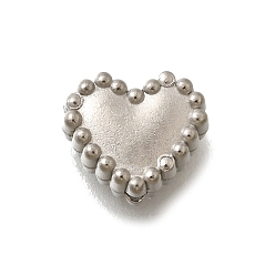 Нержавеющая Сталь Цвет 304 из нержавеющей стали бусы, сердце, анти-тускнение, цвет нержавеющей стали, 8.5x10x4.5 мм, отверстие : 1.2 мм