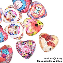 (52) Непрозрачная лаванда Кабошоны из стекла, сердце, разноцветные, 25x25 мм