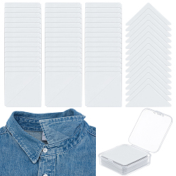 Прозрачный Наклейка для воротника рубашки PTE, воротник-стойка, треугольные, прозрачные, 53x53x0.5 мм, 100 шт / комплект