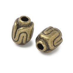 Античная Бронза Сплавочные овальные бусины тибетского стиля , колонка, без кадмия и без свинца, античная бронза, 13x10 мм, отверстие : 3 мм, Около 256 шт / 1000 г