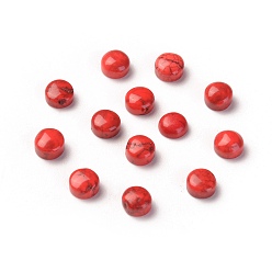 (123L) Белый крем непрозрачный блеск Природные кабошонов Говлит, окрашенные, полукруглый, огнеупорный кирпич, 4x2~3 мм