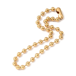 Golden Vacuum Plating 304 Stainless Steel Ball Chain Necklace & Bracelet Set, Jewelry Set with Ball Chain Connecter Clasp for Women, Golden, 8-7/8 inch(22.4~47cm), Beads: 8mm